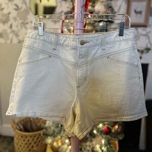 🖤Women's Cream Shorts with brown stitching